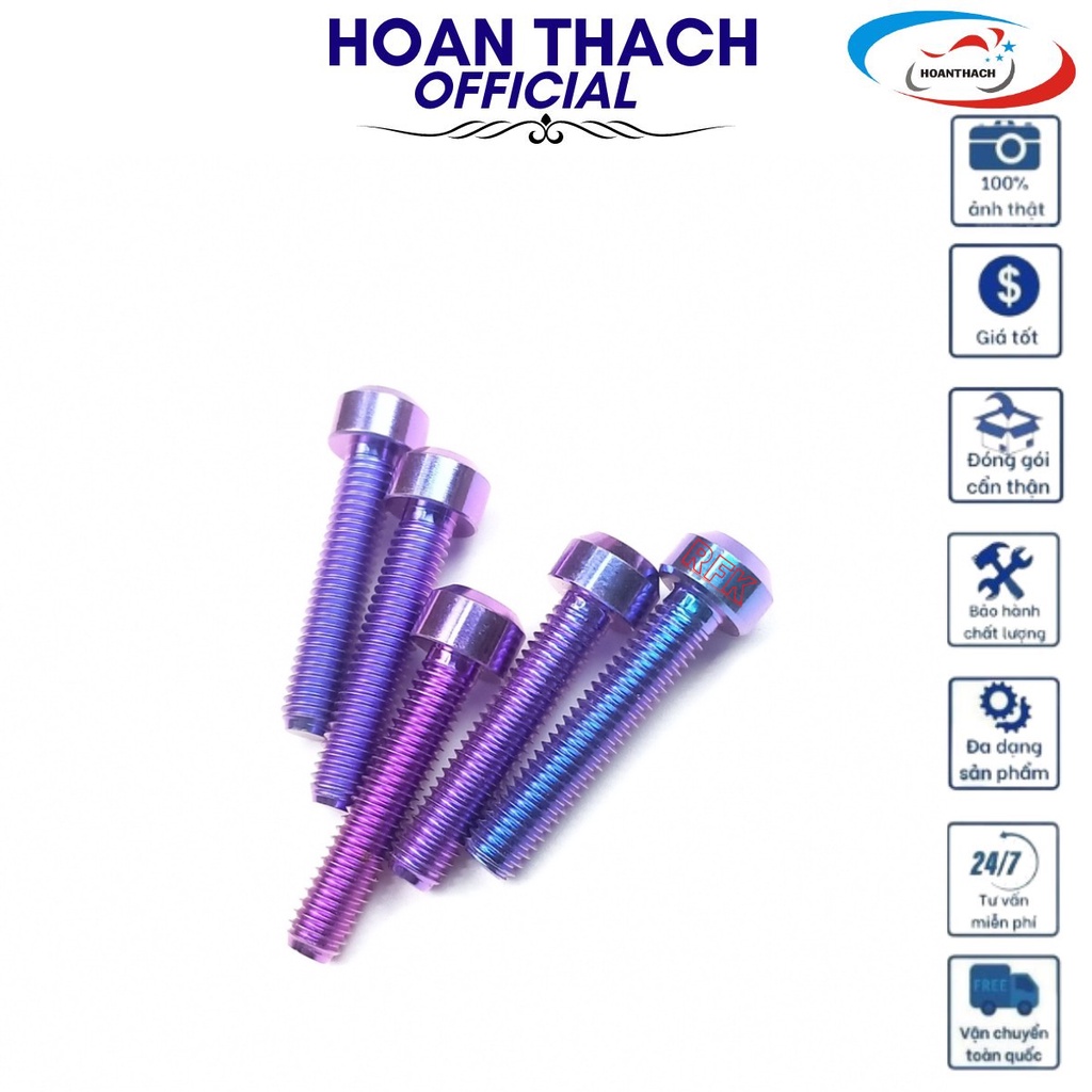 Ốc Gr5 Titan 6L25 Trụ Tím gắn cho nhiều dòng xe SP010572 (giá 1 con)