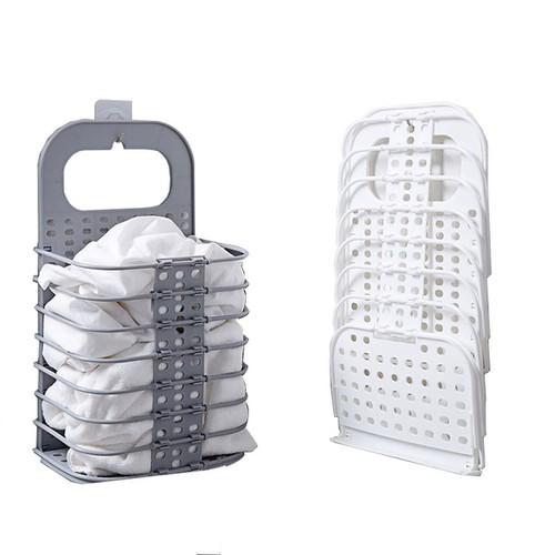 Giỏ nhựa đựng quần áo treo tường gấp gọn tiện lợi