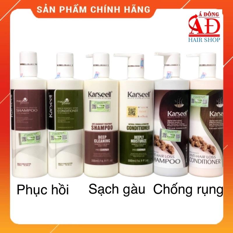 Bộ dầu Gội xả Karseell Collagen phục hồi mềm mượt sạch gàu ngăn rụng tóc 500/800ml