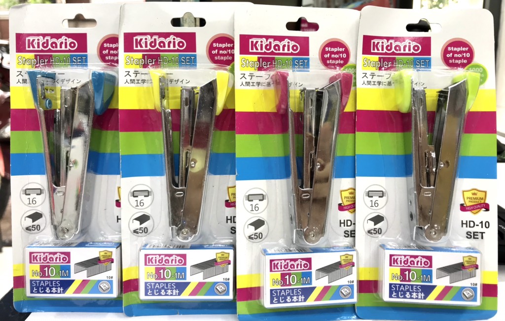 Bấm Kim Kidario Số 10 + Kim Bấm HD-10 SET -Giao Màu Ngẫu Nhiên