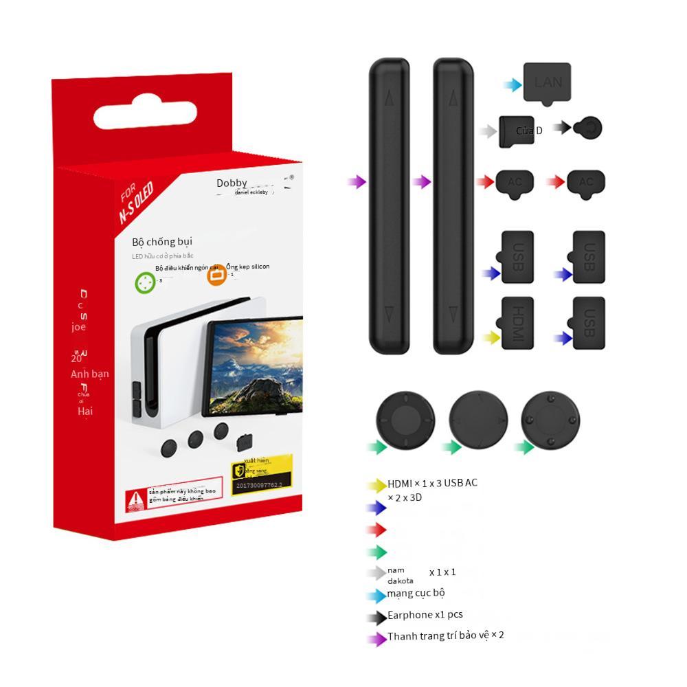 Đảm Bảo Chất Lượng SwitchOLED Tay Cầm Chơi Game Bụi Cắm Bộ Công Tắc Máy Chủ Silicone Bụi Lưới Bộ TNS-2122