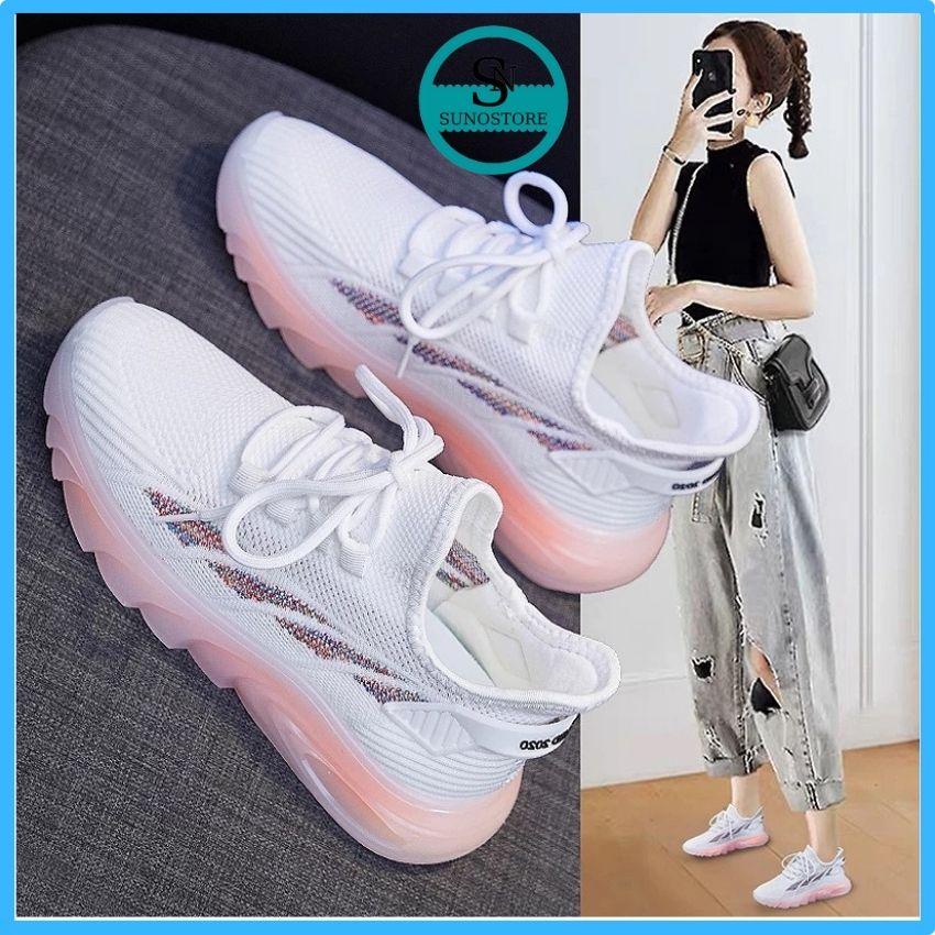 Giày Sneaker Nữ ,Giày Nữ Đế Trong Silicon Mẫu Mới Kiểu Dáng Hàn Quốc Năng Động Cá Tính ,Trẻ Trung GTTN24