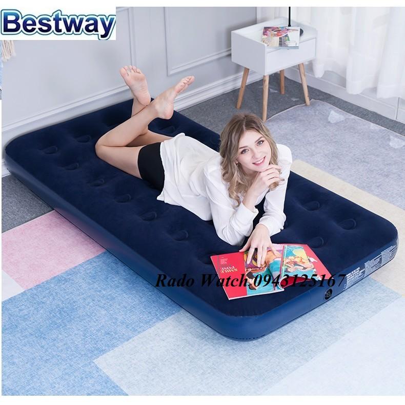 Đệm hơi- Nệm hơi Bestway 67001- Size: 1,88m x 99cm x 22cm. Tặng kèm bơm hơi, gối hơi