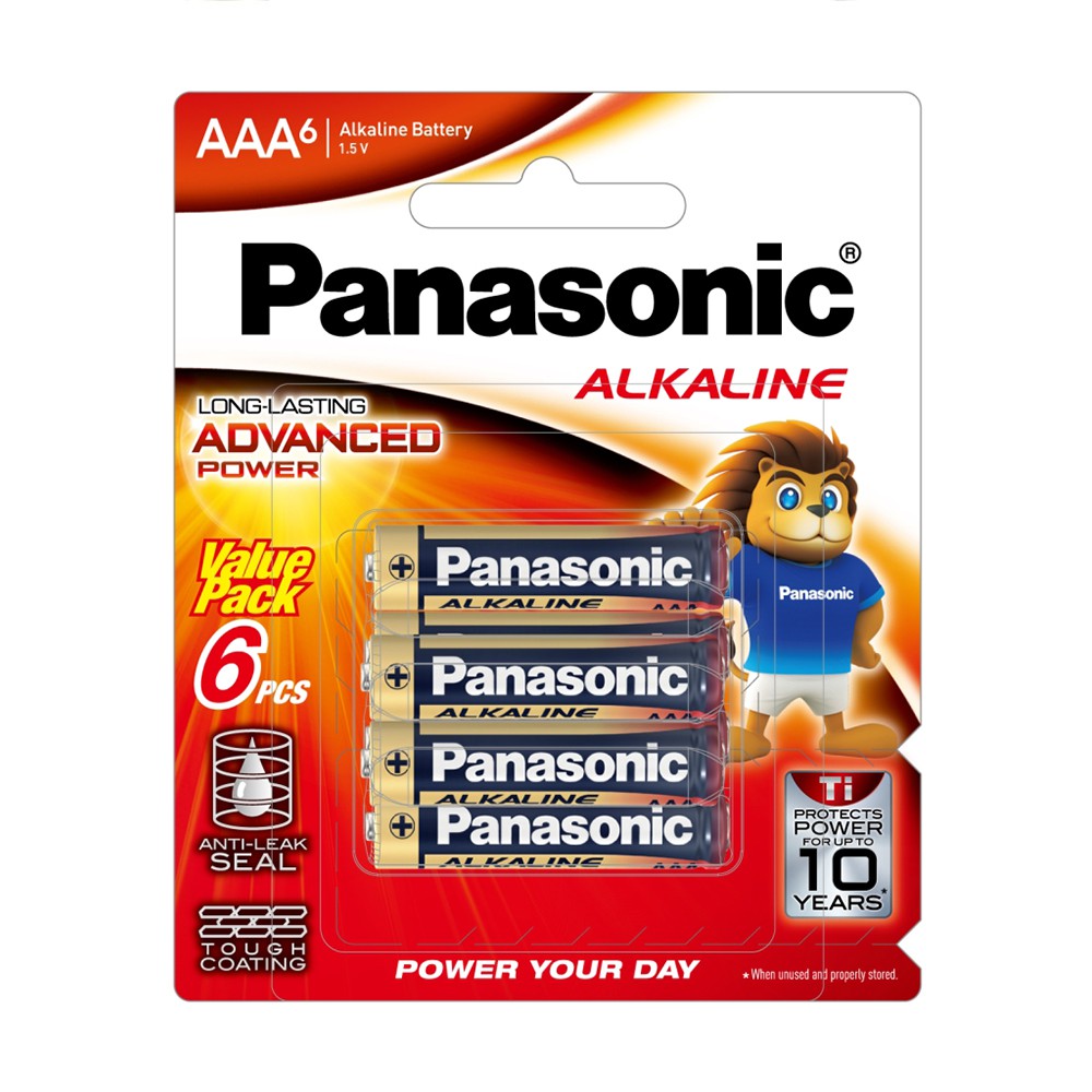Vỉ 6 viên pin Panasonic AAA Alkaline 1.5V LR03T/6BA-V - Hàng Chính Hãng