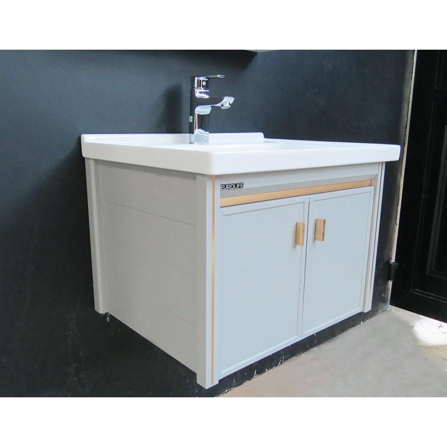 Bộ tủ Lavabo chất liệu Nhôm Aluminium chịu nước Eurolife BLV-AL09 màu Xanh nhạt