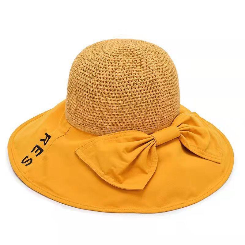 mũ rộng vành gắn nơ thời trang -mũ cói đi biển siêu xinh mũ nón tai bèo