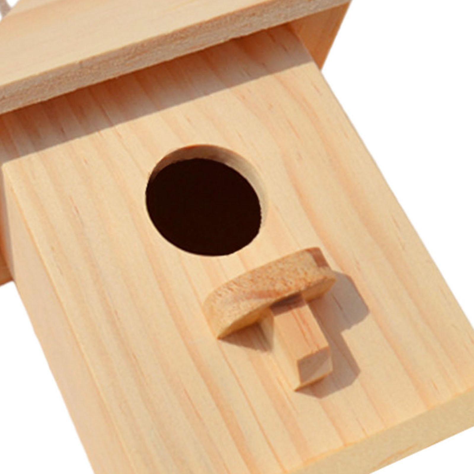 Wooden Birdhouse DIY Arts Crafts Natural Doodle Birdcage for Garden Outside