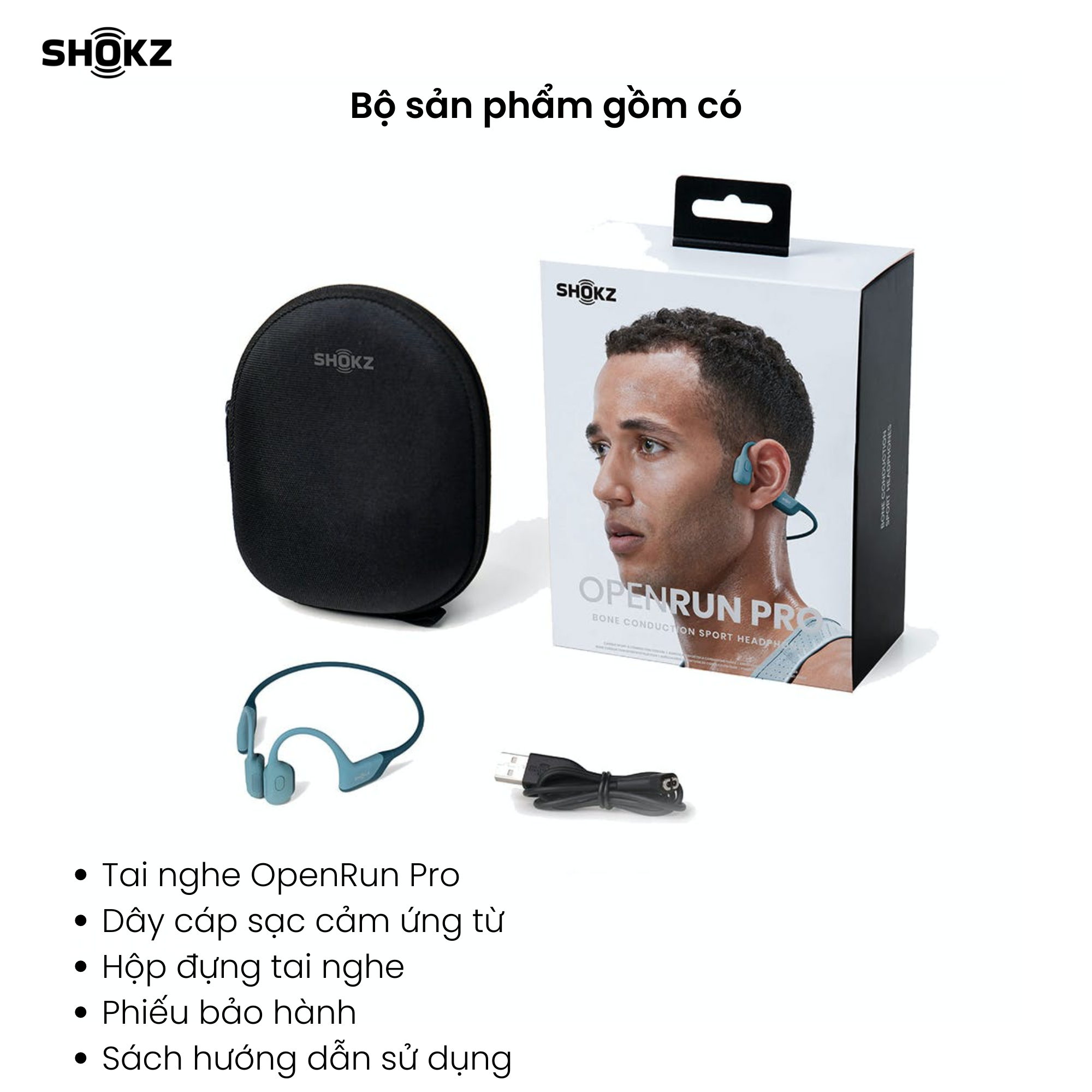 Tai Nghe Bluetooth Thể Thao Truyền Âm Thanh Qua Xương SHOKZ OPENRUN PRO S810 Màu Xanh Dương - Hàng chính hãng