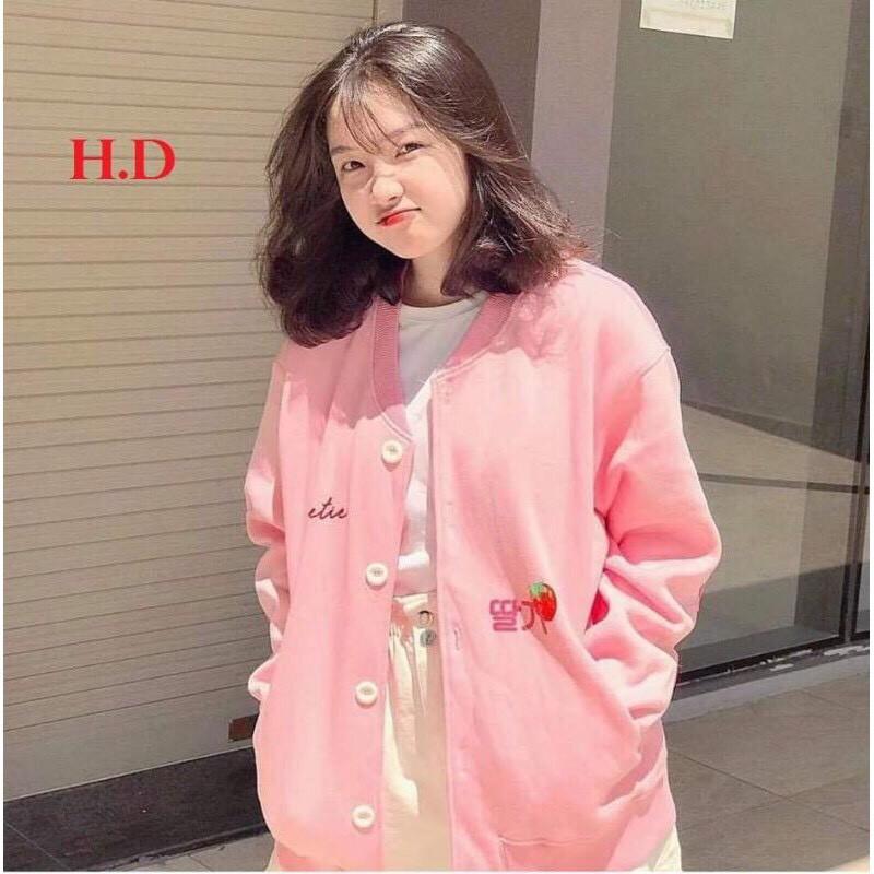 Áo Khoác Hoodie Áo Hoodie Nam Nữ Unisex TRÁI DÂU Dễ Thương 2 Màu - Áo Khoác Nam Nữ F