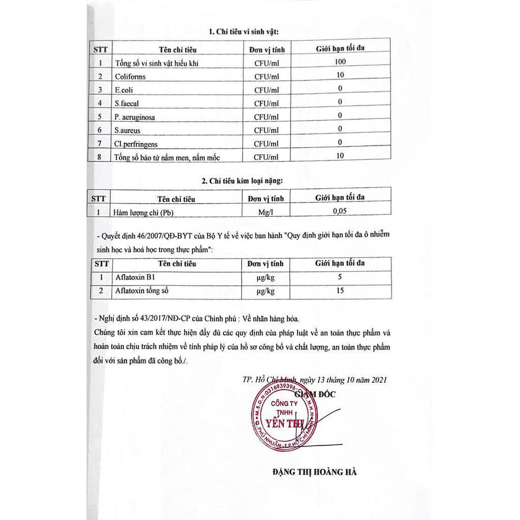 (Tặng muỗng gỗ đơn 450k)Yến Thị- Chưng Đường Phèn-Chưng Sẵn -30% YẾN-70ml