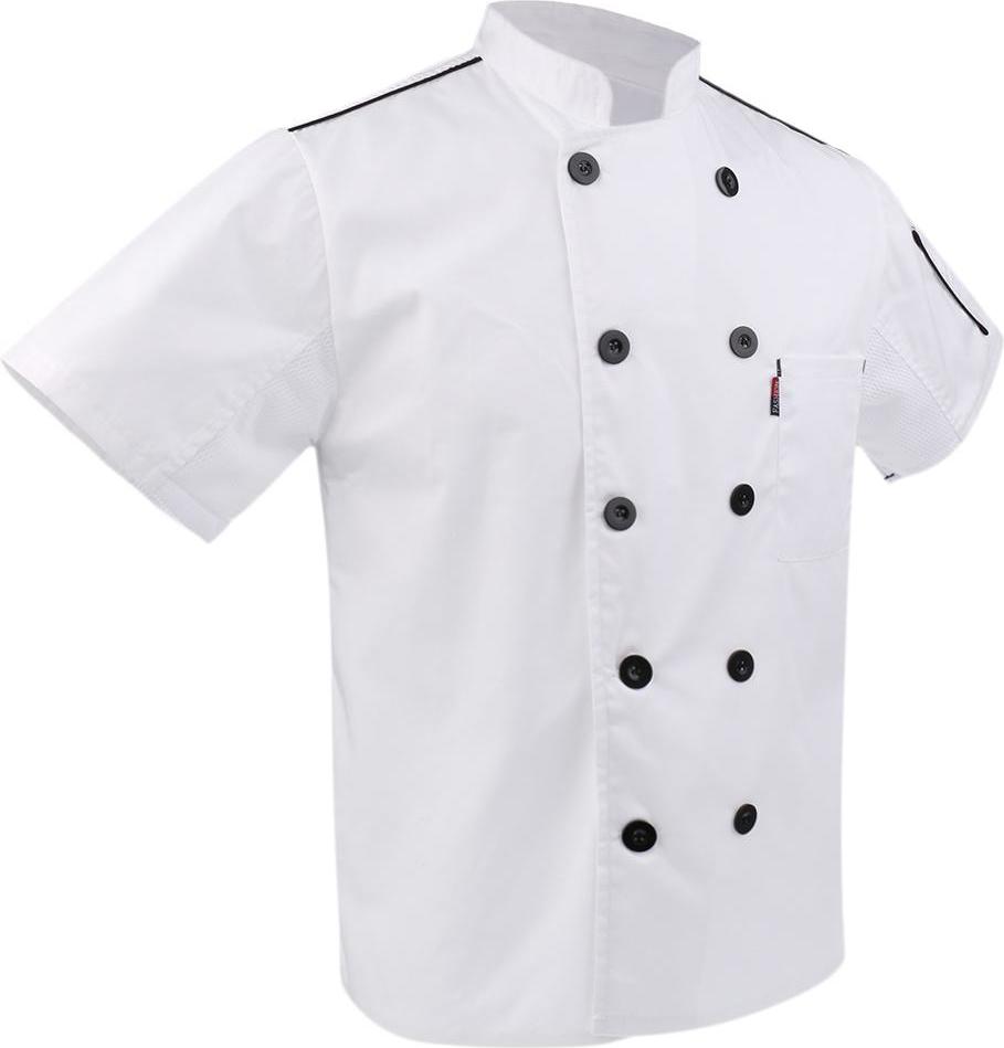 Men Women Short Sleeve Chefs Uniforms, Restaurant Chef Jacket Kitchen Coat