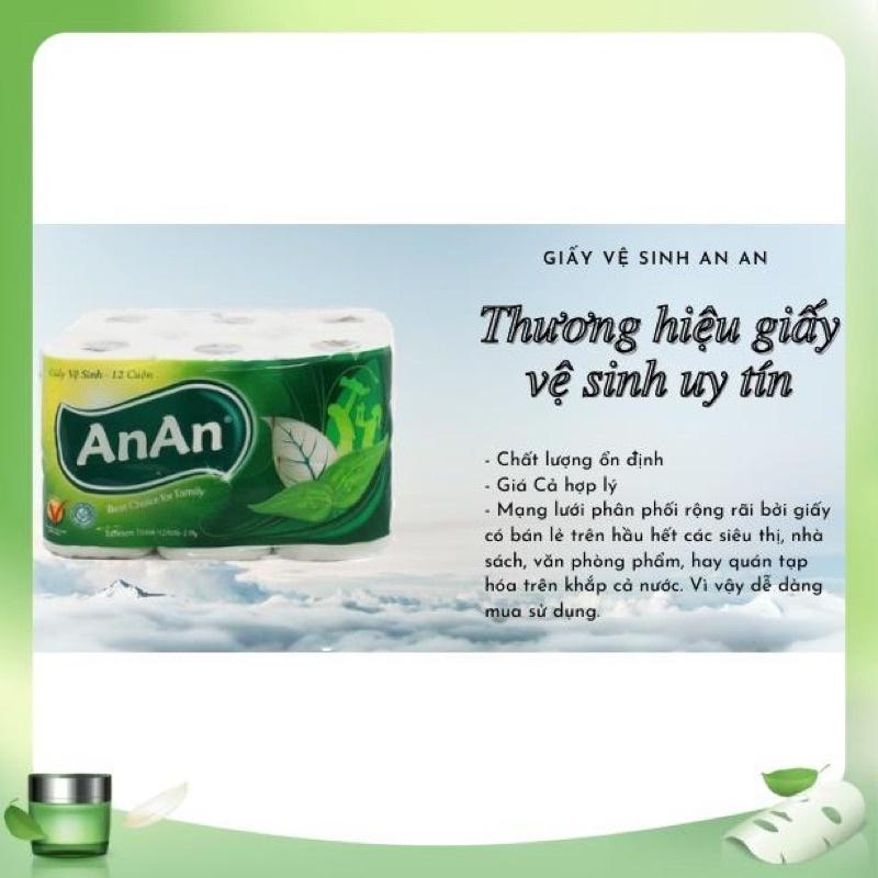 1lốc 12 cuộn  Giấy vệ sinh AnAn x2 lớp