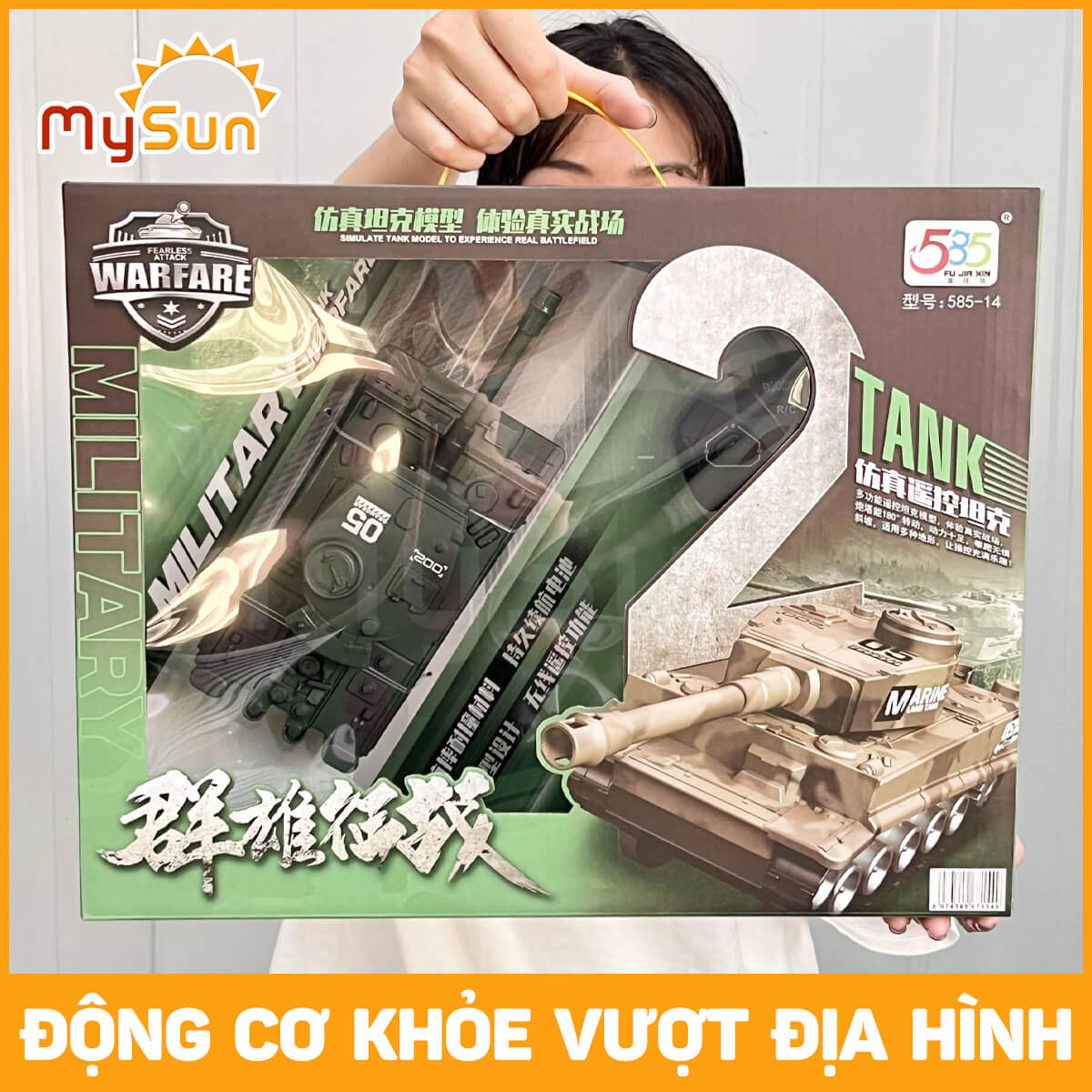 Mô hình xe tăng điều khiển từ xa đồ chơi xe tank cho bé trai MySun