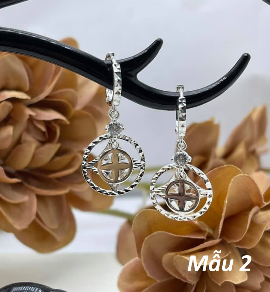 Bông tai khuyên tròn chất liệu bạc s99 MS159b