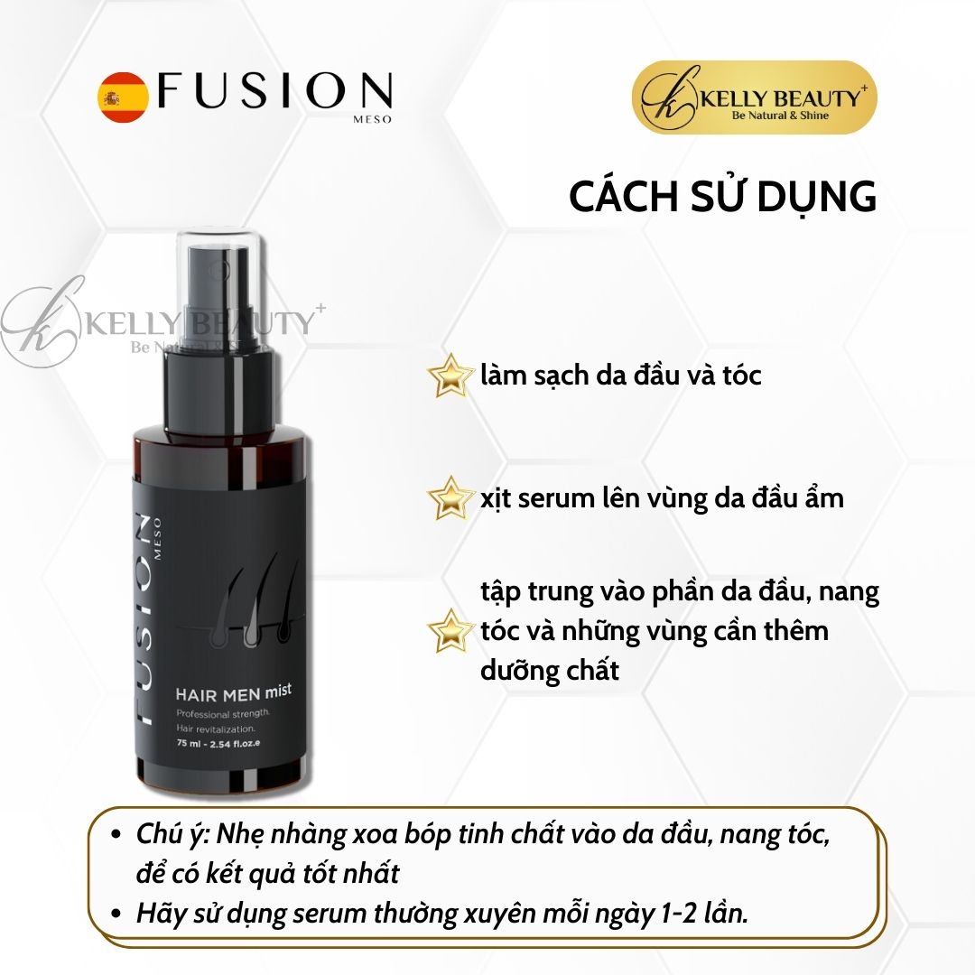 Xịt Dưỡng Kích Mọc Tóc Fusion Hair Men Mist | Kelly Beauty