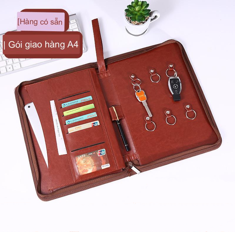 Cặp da đựng Tài Liệu A4 Đựng Thẻ Đựng Chìa Khóa Đa Năng Document Briefcase chống nước hiệu quả