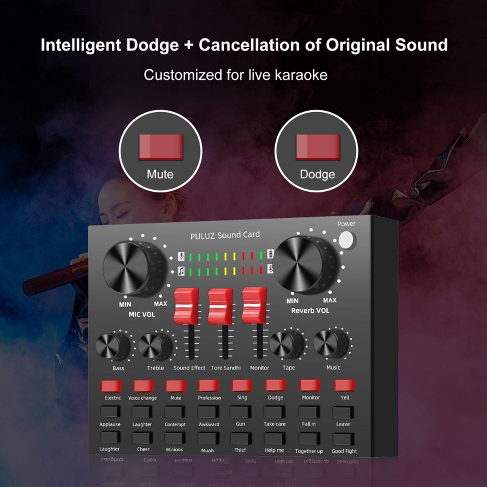 Sound Card Karaoke Singing Recording Sound Mixer for Audio /Broadcast/Live
