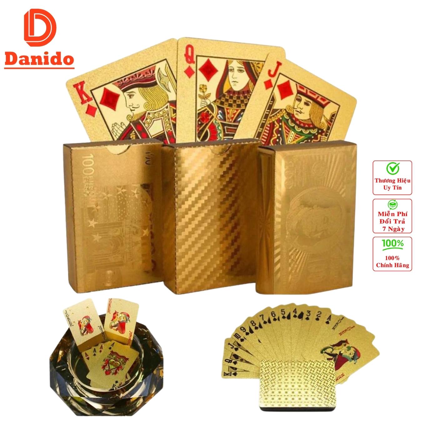 Bộ Bài Mạ Vàng 24K Cao Cấp Chất Liệu Đàn Hồi, Bộ Bài Tây Poker Mạ Vàng miDoctor