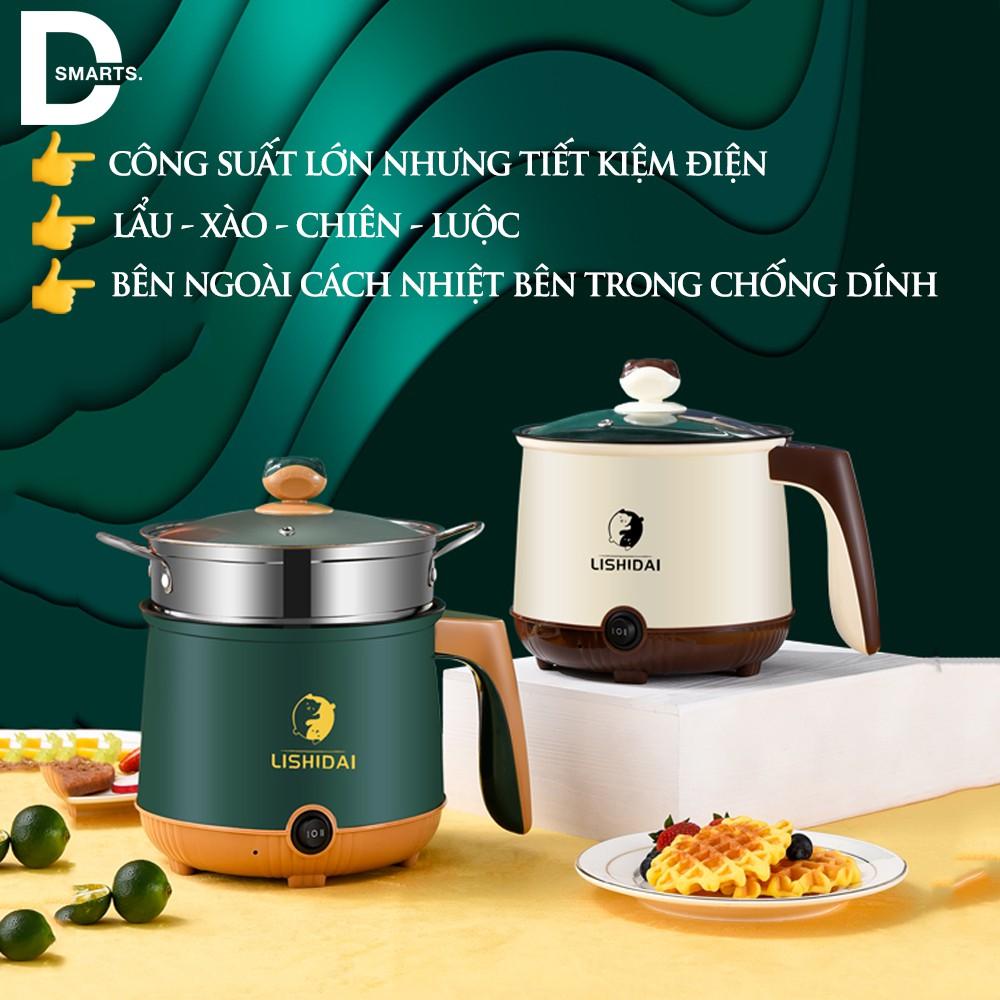 Nồi Điện Mini 2 Tầng Đa Năng Tặng Kèm Khay Hấp cho 1-2 người