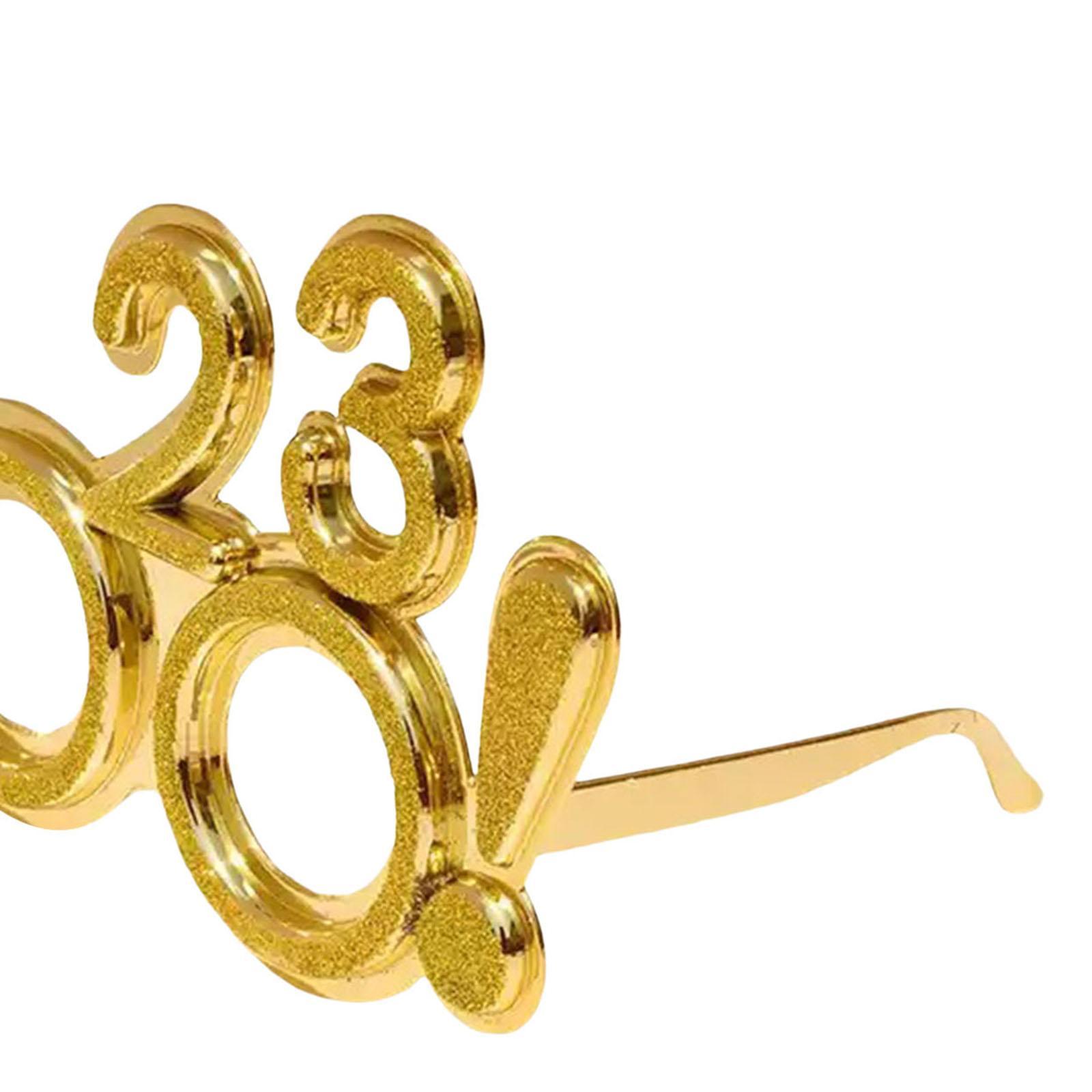 2Pcs 2023 Glitter Eyeglasses Photo Props Party Supplies