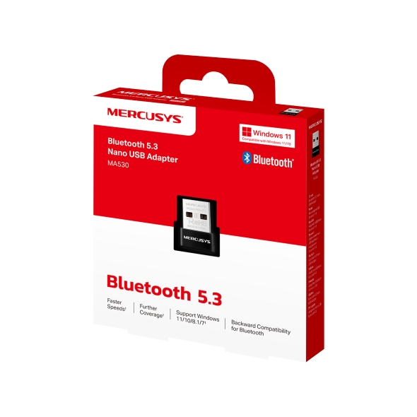 Bộ Chuyển Đổi Bluetooth USB Nano Mercusys MA530 Chuẩn Bluetooth 5.3 | USB nhỏ gọn đem lại kết nối bluetooth ổn định - Hàng Chính Hãng