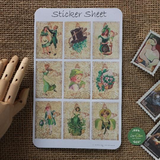 sticker sheet patrick junk journal - sticker dán, trang trí sổ nhật kí, sổ tay | Bullet journal sticker - uni027