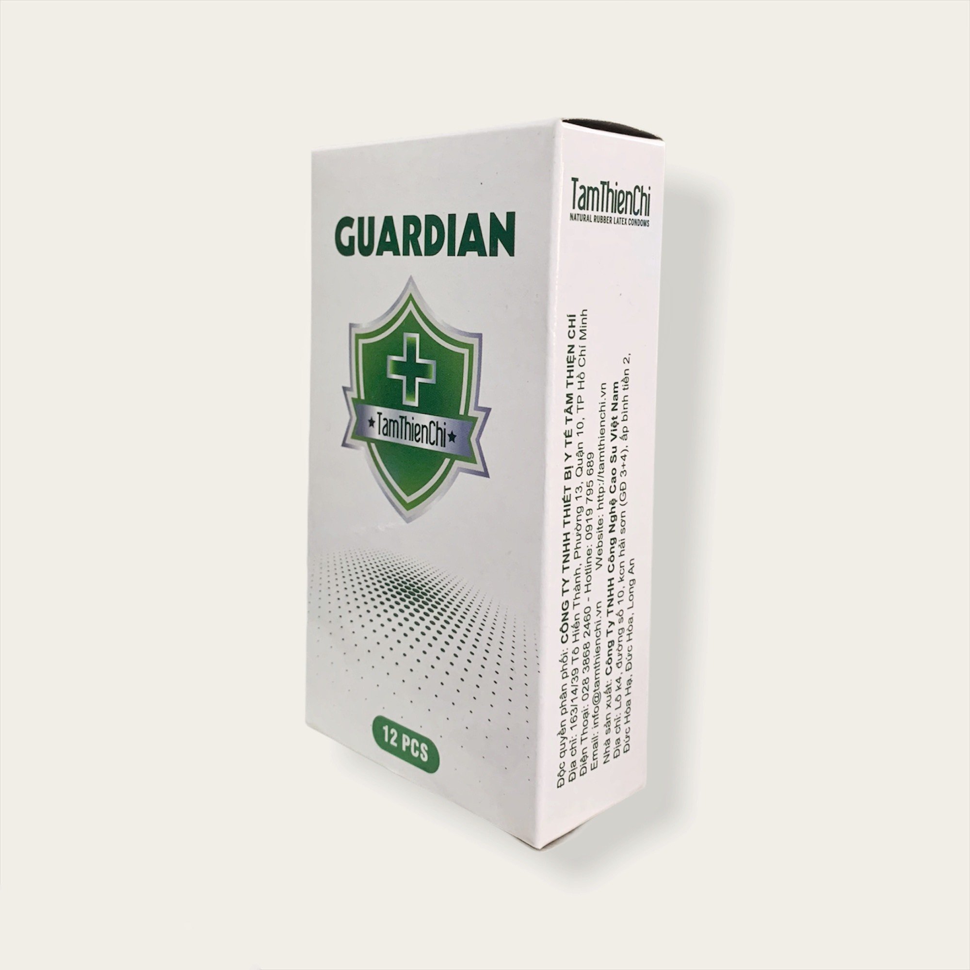 Bao cao su mỏng trơn Tâm Thiện Chí Guardian hộp 12 chiếc