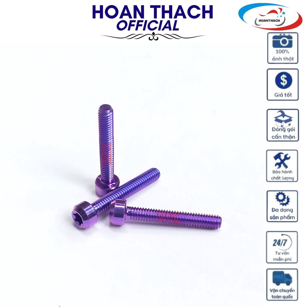 Ốc Gr5 4L25 Trụ Xanh Tím Dùng cho nhiều dòng xe SP016456 (giá 1 con)