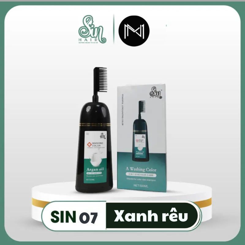 Dầu gội thay đổi màu tóc Sin Hair 500ml màu xanh rêu trẻ trung năng động