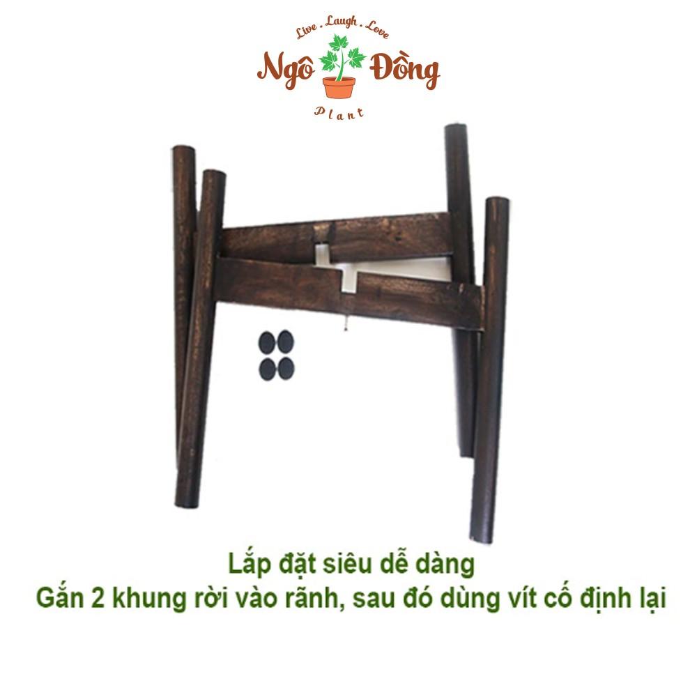 1 Đôn Kê Chậu Cây 1 Tầng C30cm Màu Đen Bằng Gỗ Tràm Tự Nhiên Trang Trí Trong Nhà Ngoài Vườn