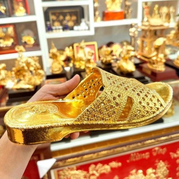 Dép tổ ong dát vàng 24k full size 38-43 đầy đủ bill box phụ kiện túi hộp king gold phân phối bởi shopchuotxinh