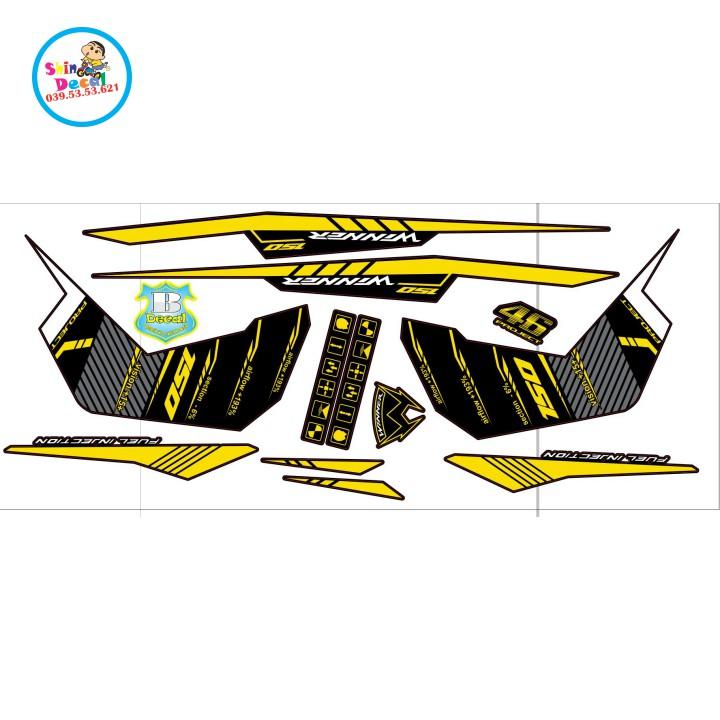 Tem xe winner v1 vàng đen