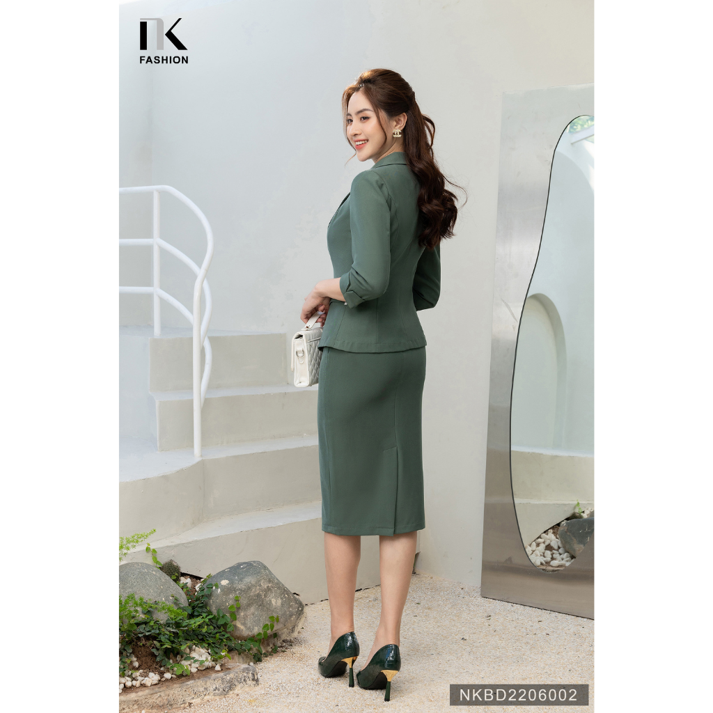 Chân Váy Bút Chì Đai Tròn NK FASHION NKCV2210002 Dài Ngang Gối, Thời Trang Công Sở