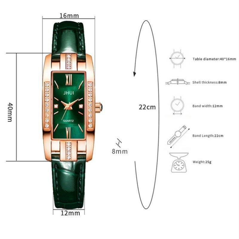 Đồng hồ thời trang nữ jhui s5 mặt chữ nhật cao cấp