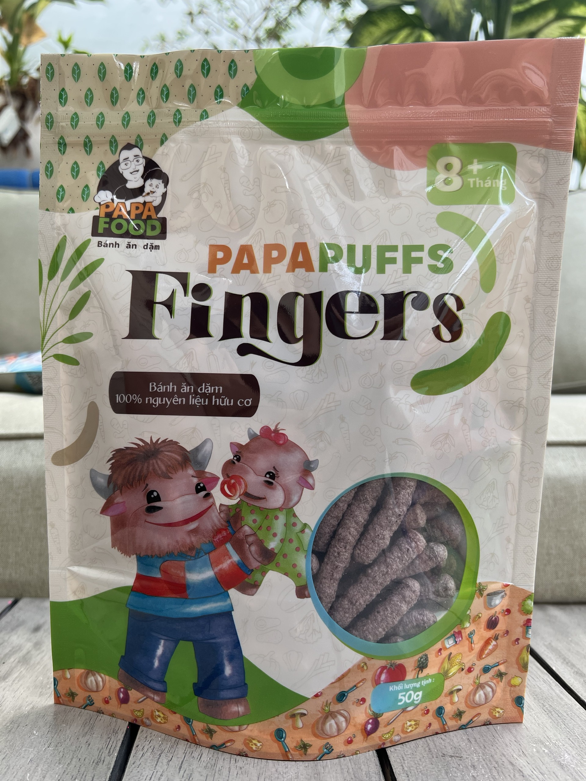 Bánh ăn dặm PAPAFOOD PAPAPUFFS FINGERS - 100% Nguyên Liệu Hữu Cơ