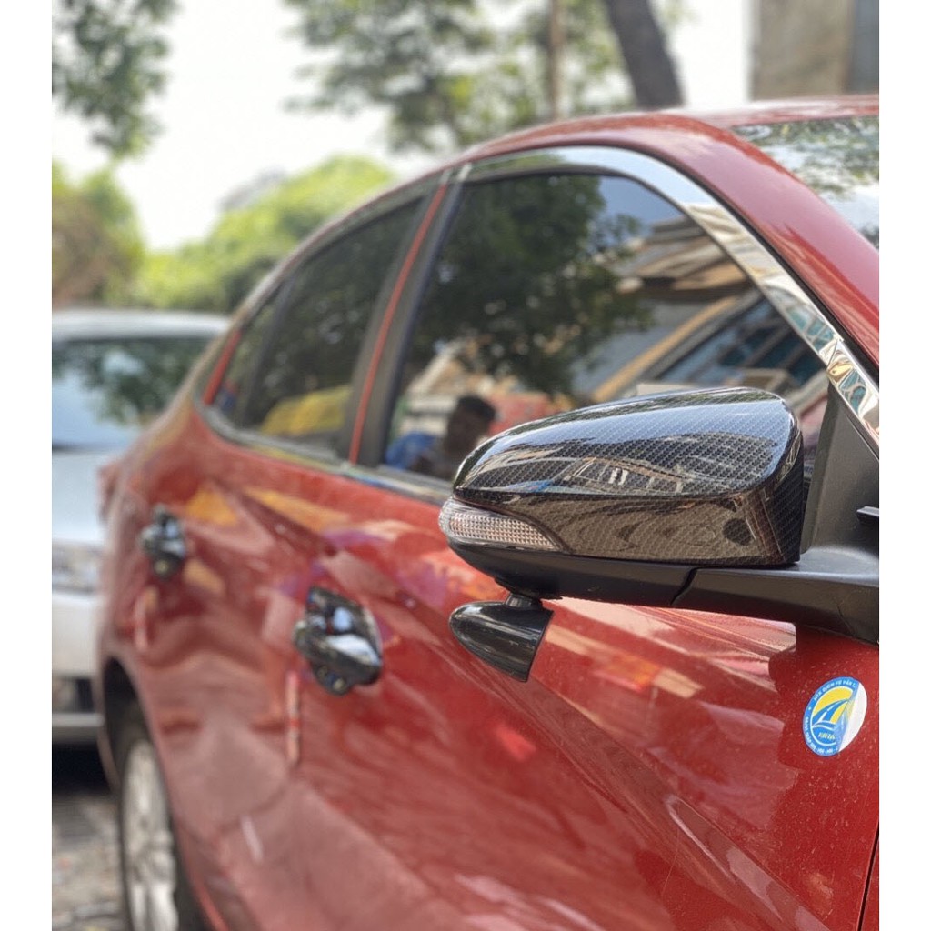 Ốp gương chiếu hậu cacbon xe Vios 2019- 2022 vân Carbon cao cấp