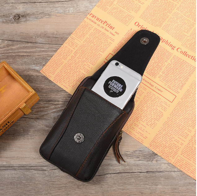 Bao da đeo lưng samsung galaxy note 9 vintage dáng đứng da bò màu nâu đất