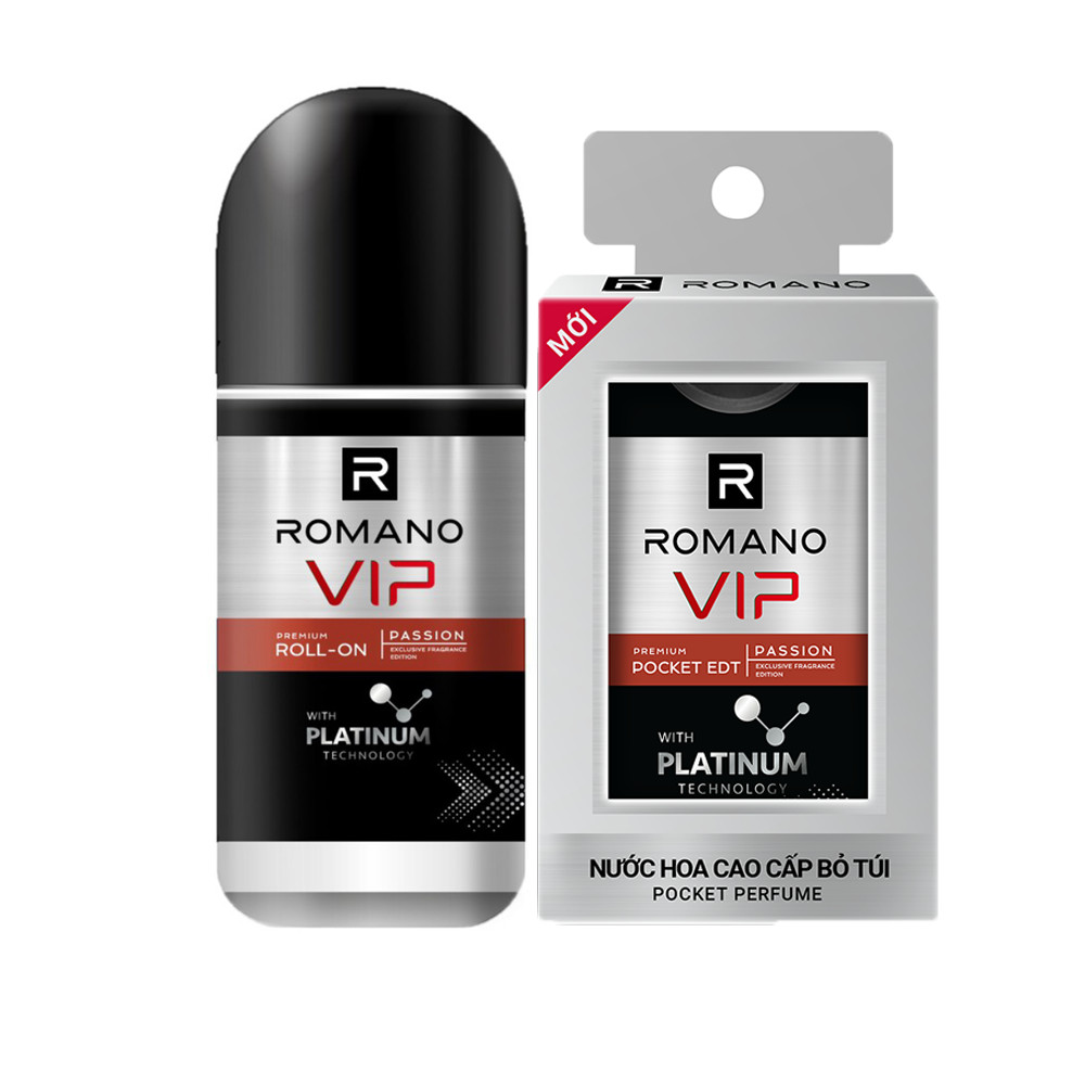 Bộ Romano Vip Passion: Lăn Ngăn Mùi 50ml và Nước Hoa bỏ túi 18ml