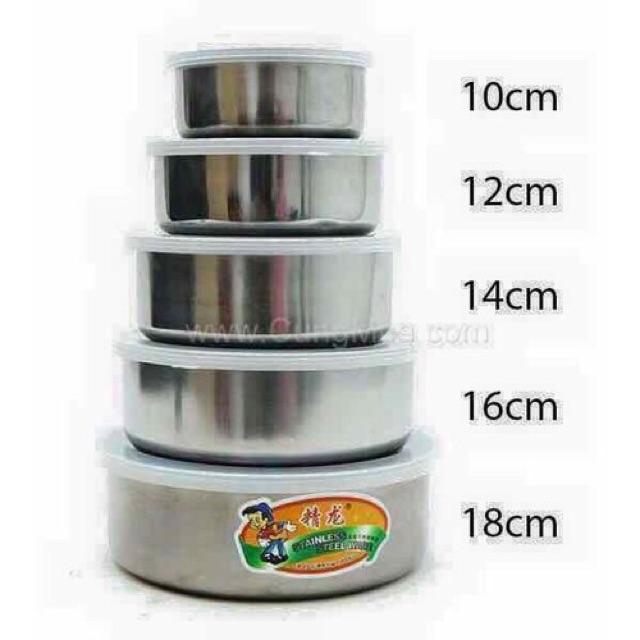 BỘ 5 BÁT INOX CAO CẤP CÓ NẮP ĐẬY TIỆN LỢI