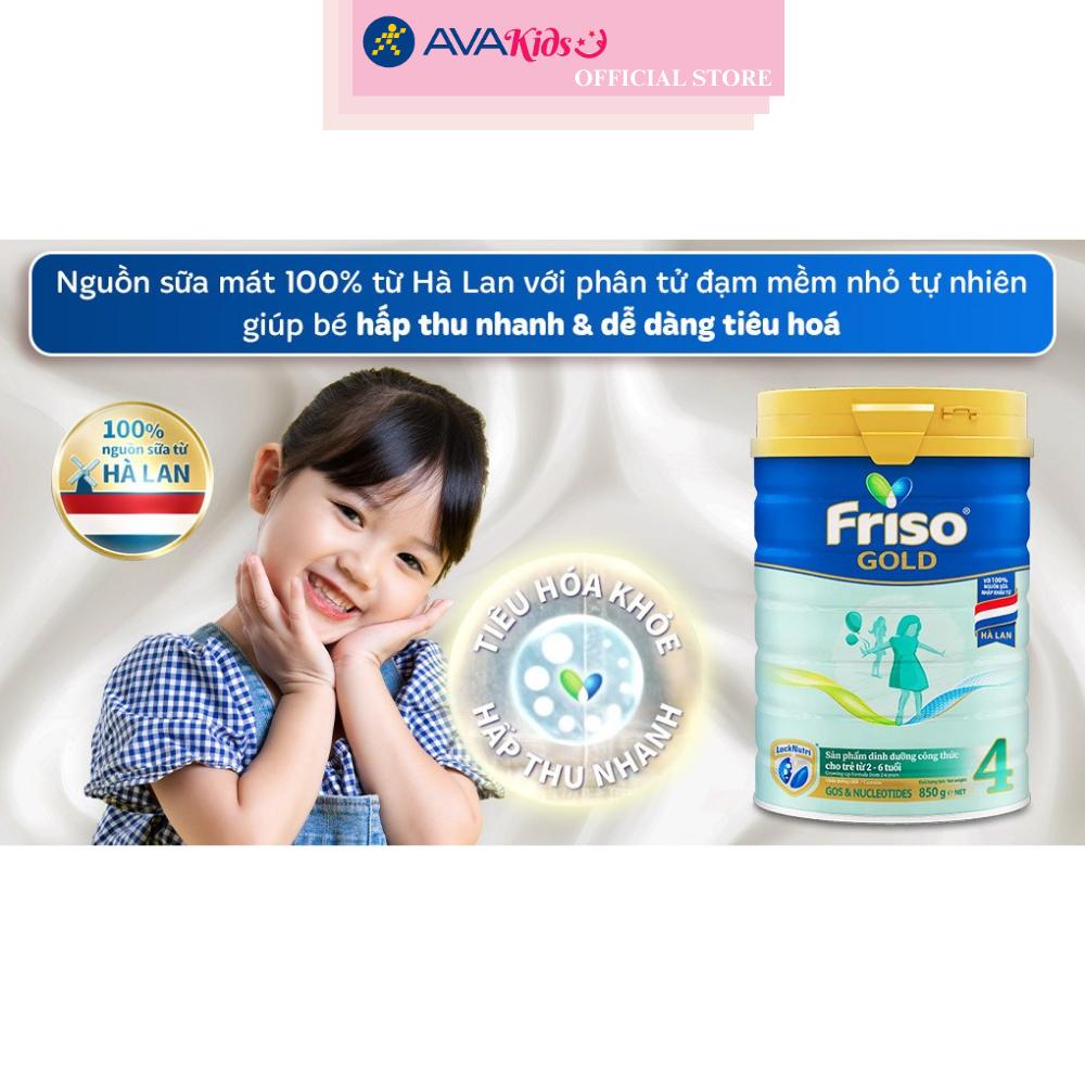 Sữa bột Friso Gold số 4 hương vani 850g (2 - 6 tuổi) - Hàng chính hãng