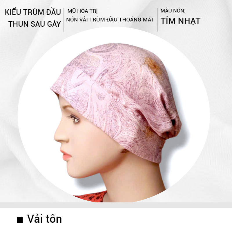 [NÓN TRÙM ĐẦU BẰNG VẢI] Nón vải mềm, mát, thấm hút mồ hôi, khăn trùm đầu, che tóc, đội mát ngày hè, có thun co giãn