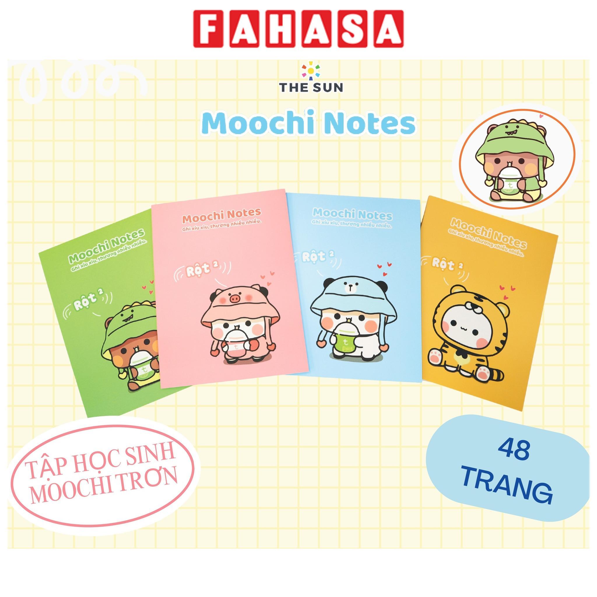 Tập Học Sinh Moochi Trơn - 4 Ô Ly Vuông - 48 Trang 120gsm - The Sun - Heo Hồng