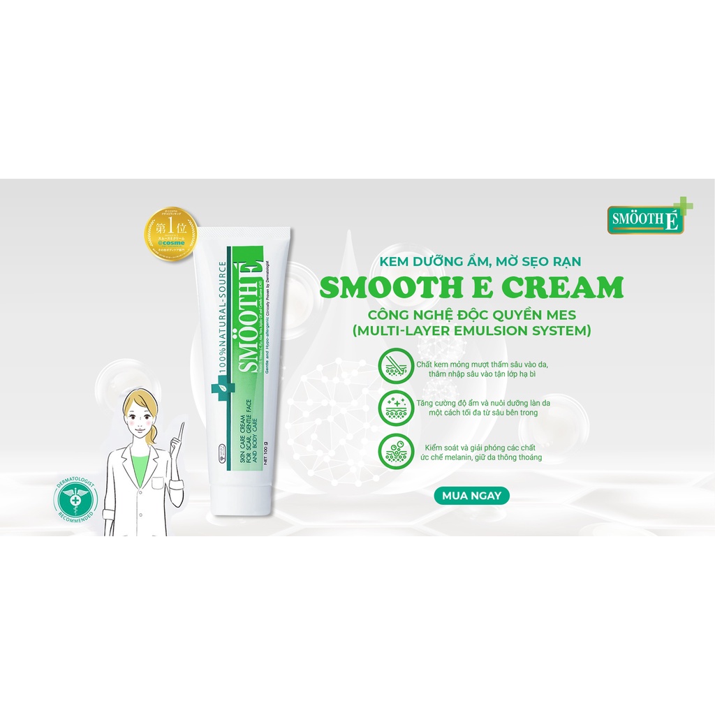 Kem Dưỡng Ẩm Mờ Thâm Mụn Sáng Da Thái Lan Smooth E Cream