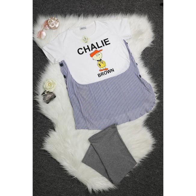 Bộ đồ ngắn mặc bầu thiết kế sang chảnh, chất liệu cao cấp A204 ( áo + quần