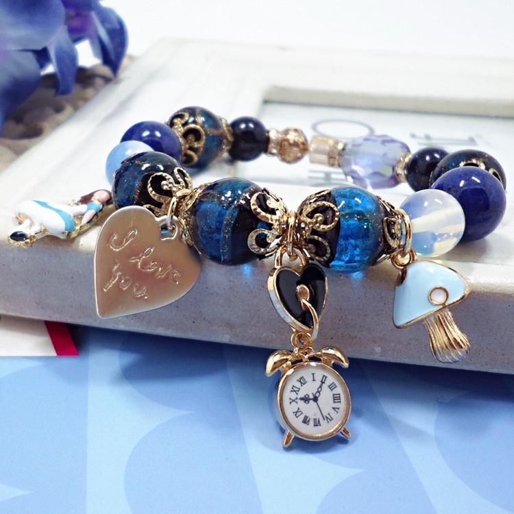VÒNG TAY ĐÁ PHONG CÁCH FANTASY LAPIS LAZULI CÁ TÍNH TRẺ TRUNG TẶNG KÈM HỘP GẤM CAO CẤP