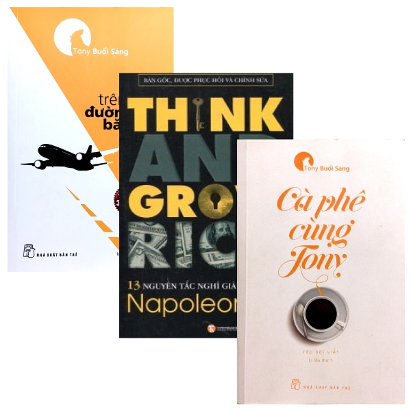 Combo 13 Nguyên Tắc Nghĩ Giàu Làm Giàu - Think And Grow Rich + Trên Đường Băng + Cà Phê Cùng Tony