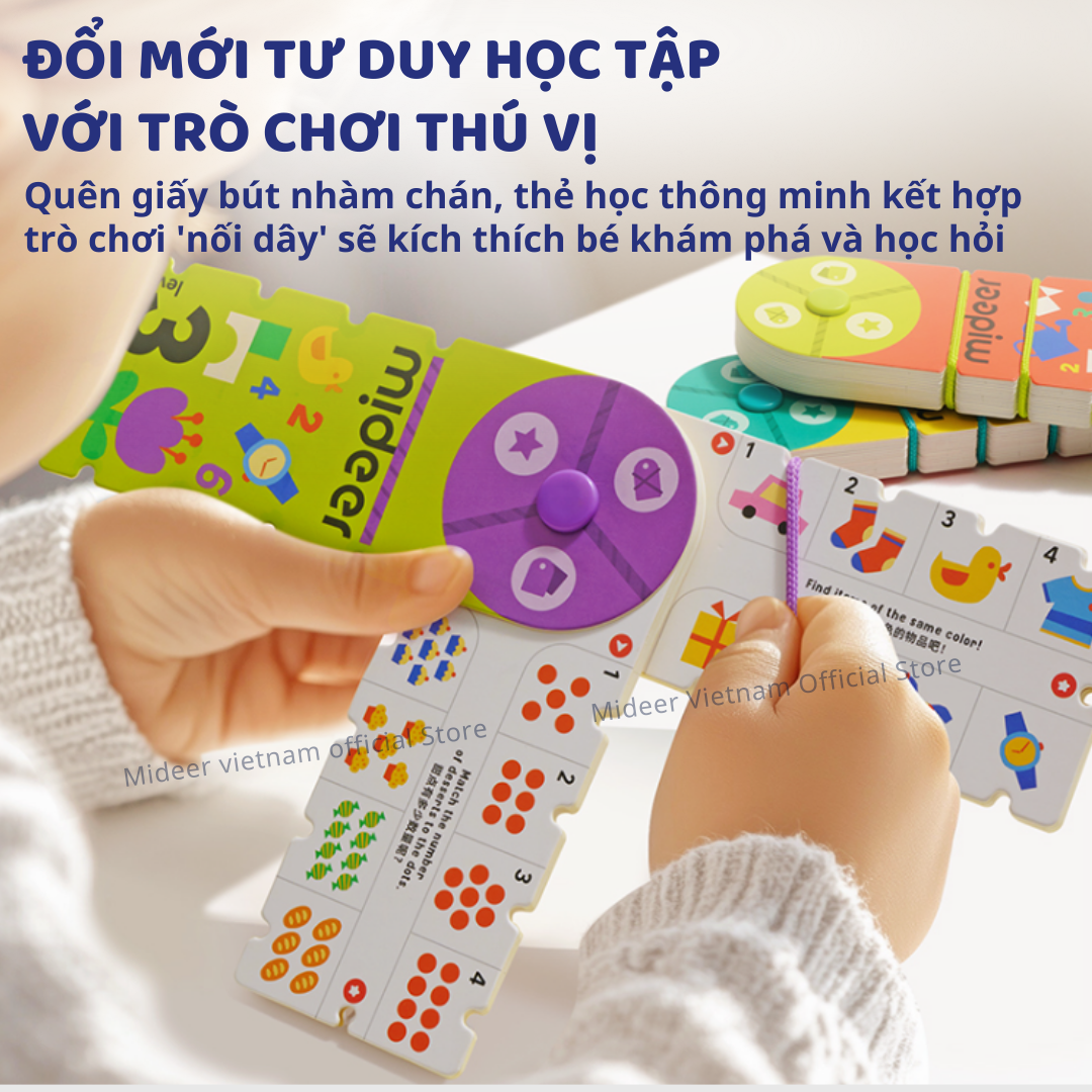 Bộ thẻ học thông minh flashcard Mideer Match &amp; Connect Play book giáo dục sớm cho bé