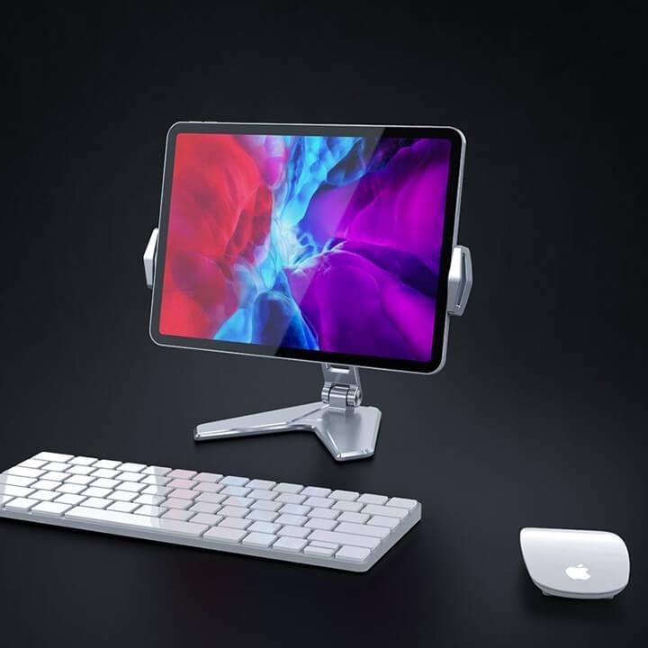 Giá kẹp đỡ điện thoại, máy tính bảng, P15 hợp kim nhôm xoay 360 độ.