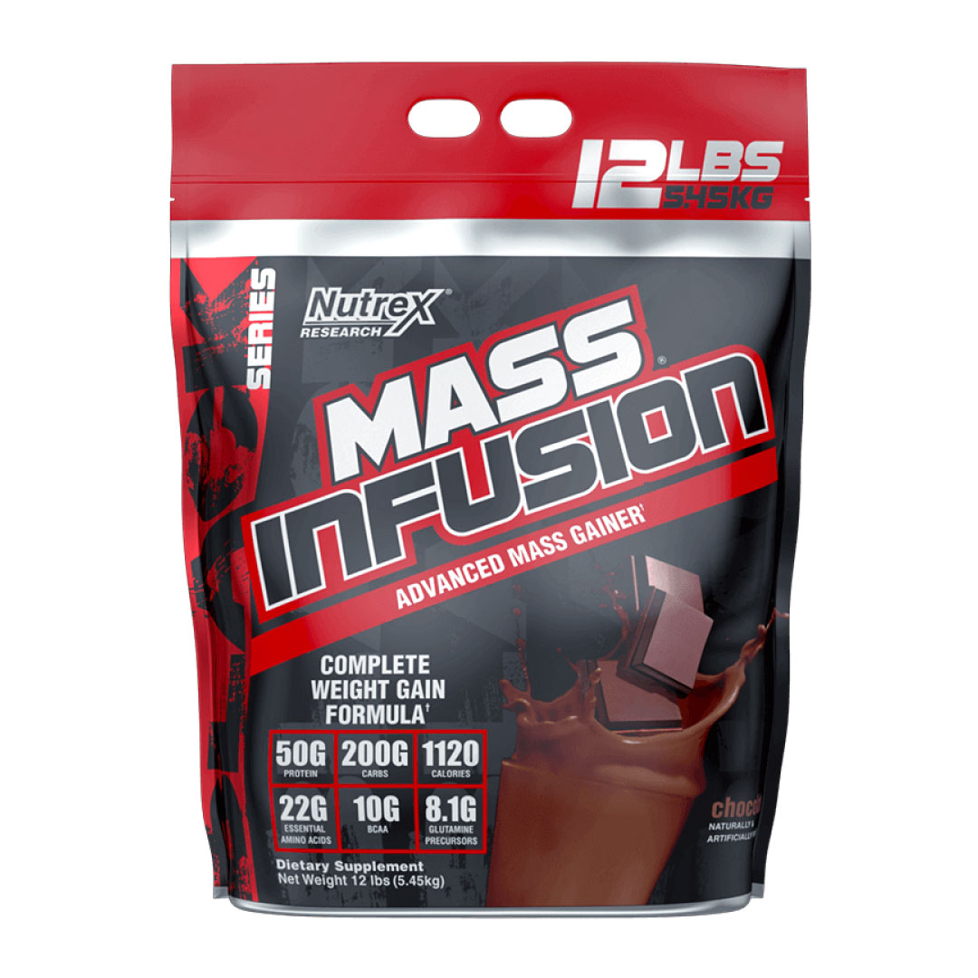 Nutrex Mass Infusion, Sữa Tăng Cân, Tăng Cơ Nạc Hiệu Quả, Bổ Sung 50G Protein, 22G EAA, 10G BCAA, Túi 5.4KG, 19 Lần Dùng