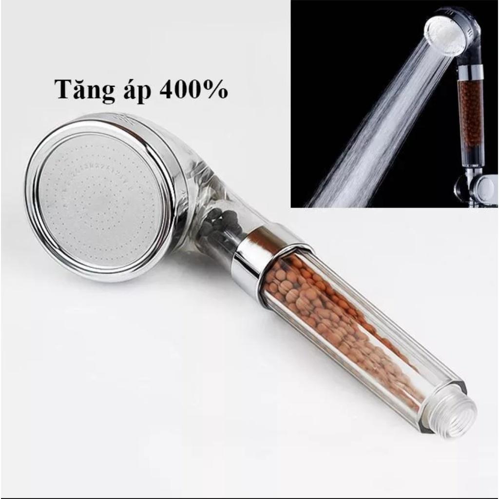 Vòi Tắm Hoa Sen Kèm Dây Dẫn Tăng Áp Lực Nước Có Hạt Lọc Hoạt Tính Chất Liệu Inox Không Gỉ Bền Chắc.